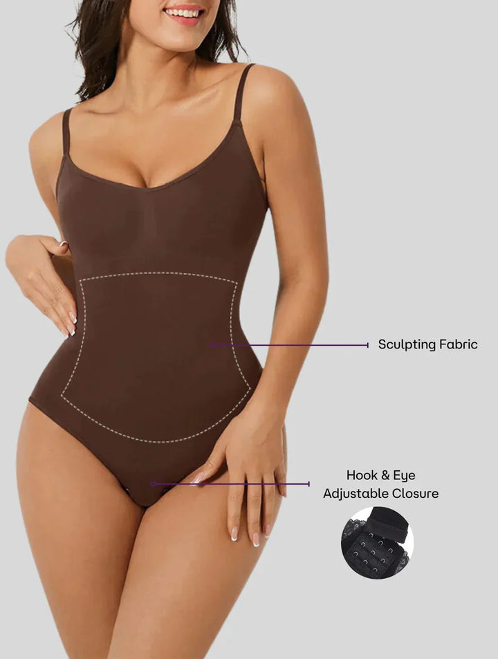 Damen Shapewear Body mit Bauchkontrolle | Nahtlos &amp; atmungsaktiv | Vier-Wege-Stretch, unsichtbar unter Kleidung
