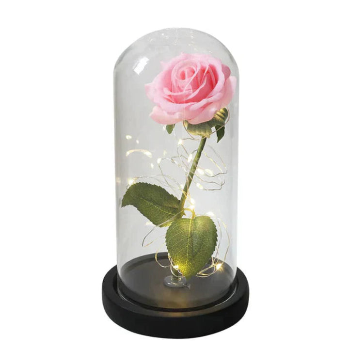 Lampada Rosa Galassia per sempre | Rosa eterna in cupola di vetro | Lampada decorativa a LED | Simbolo di amore e bellezza senza tempo