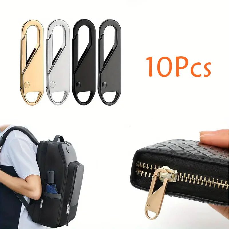 Zipper repair clip made of metal – GripFixPro for jackets, suitcases &amp; backpacks | Mounted in seconds without tools | 5+5 set
