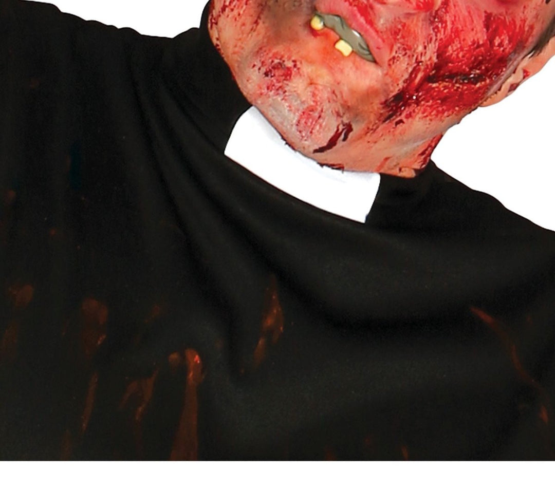 Herren Zombie Priester Kostüm | 3-teiliges Halloween Kostüm mit Tunika, Hut und Gürtel für Horror- und Mottopartys