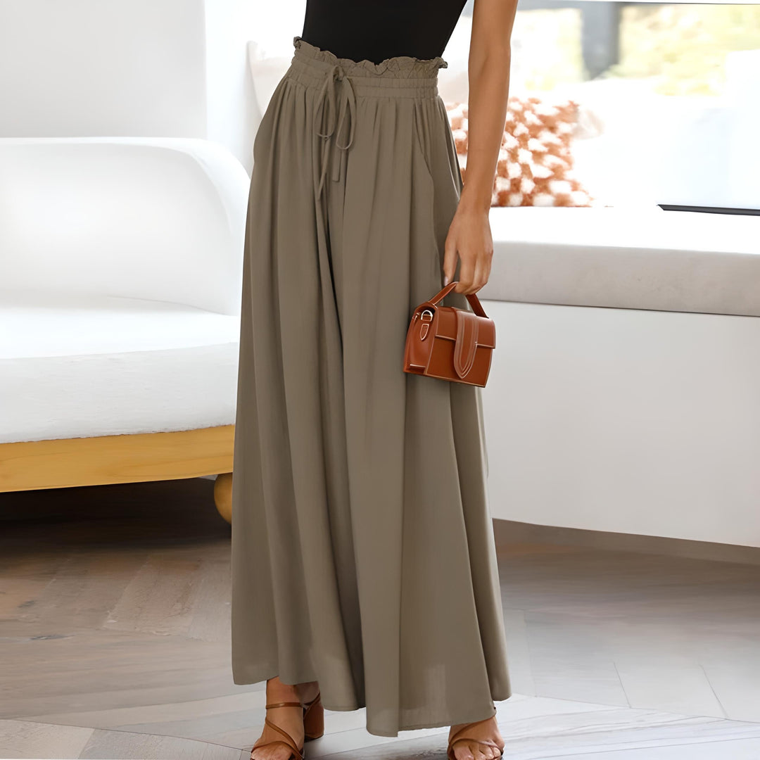 Damen Freizeithose mit hoher Taille | Leichter, fließender Stoff &amp; bequemer Sitz | Elegant für Alltag, Büro &amp; Reisen
