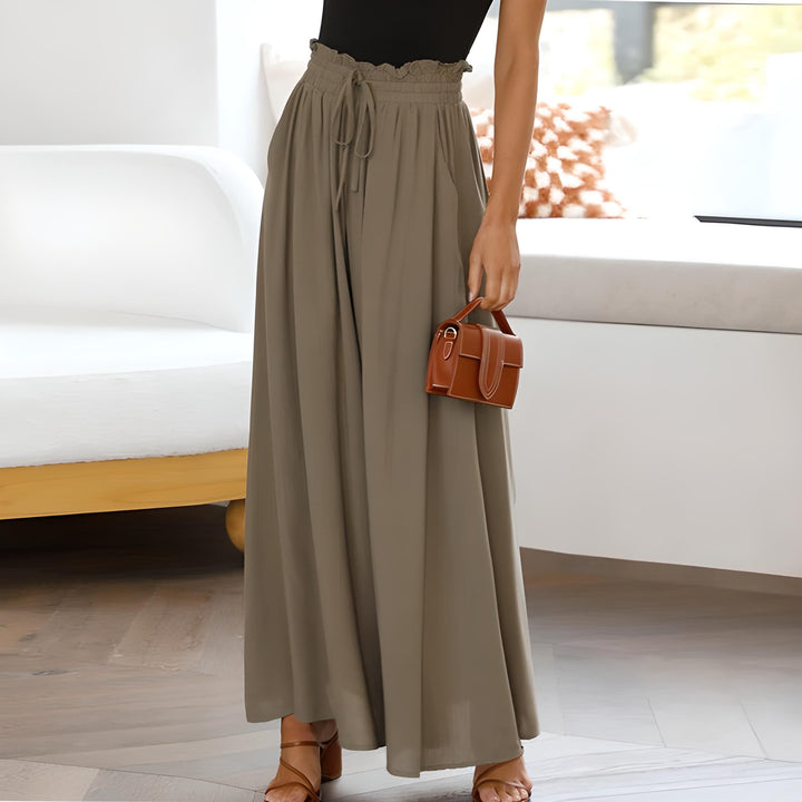 Damen Freizeithose mit hoher Taille | Leichter, fließender Stoff &amp; bequemer Sitz | Elegant für Alltag, Büro &amp; Reisen